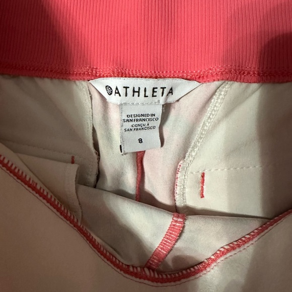 NWOT Athleta Coral Brooklyn Shorts Renewed Bloom Spring Pink - Picture 9 of 10